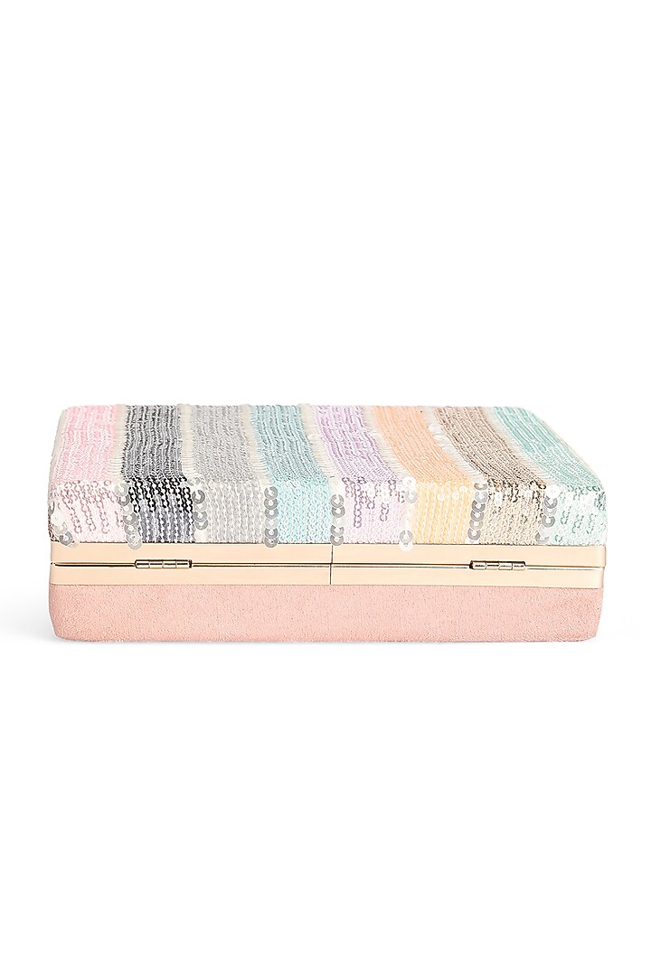 Multi-Colored Suede Sequins Embroidered Clutch by Richa Gupta at Pernia's Pop Up Shop