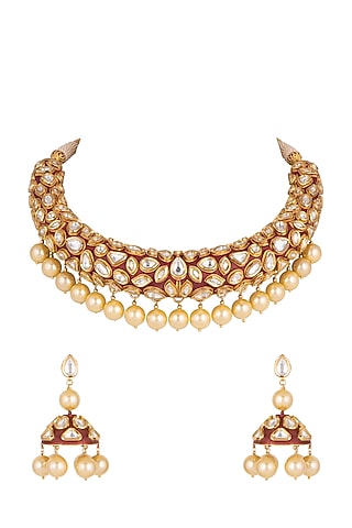 Gold Plated Necklace Set by Rhmmya