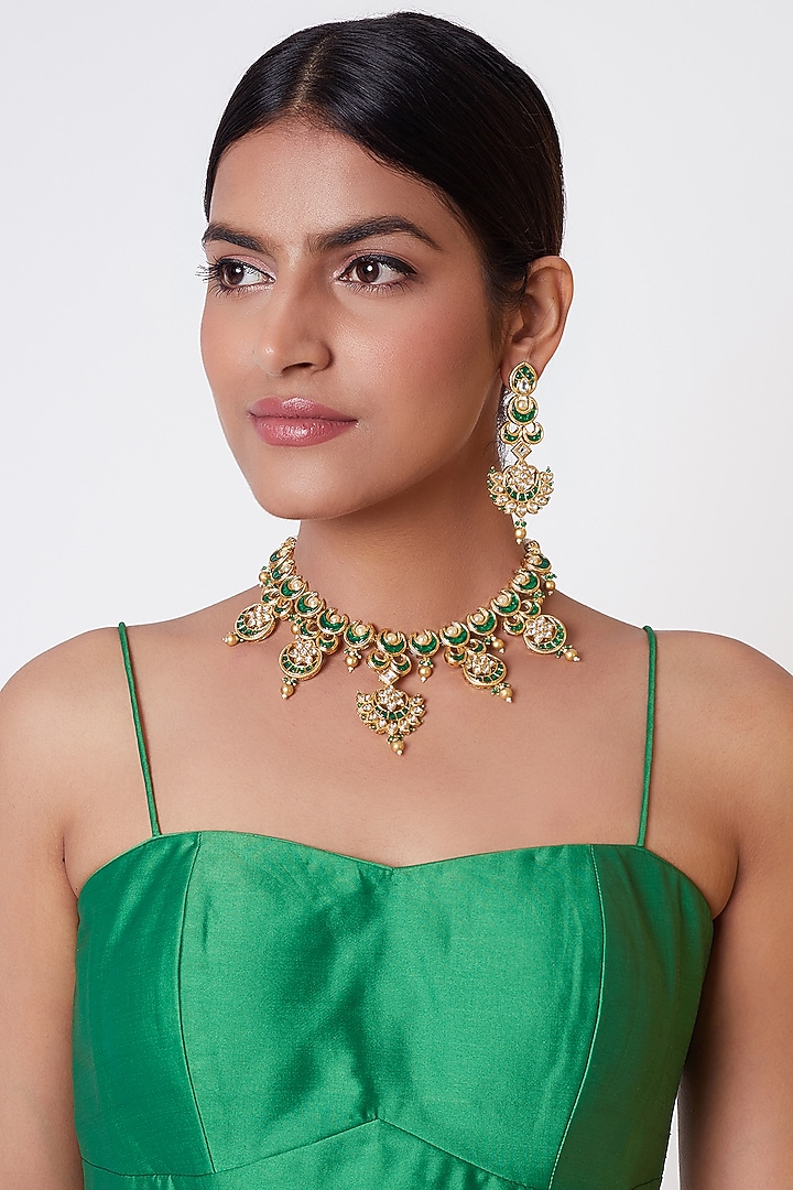 Gold Plated Beads & Pearl Necklace Set by Rhmmya at Pernia's Pop Up Shop
