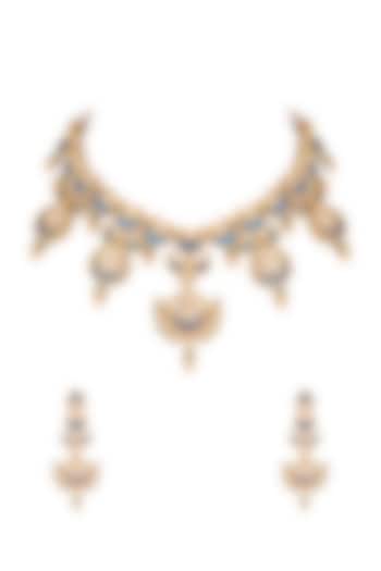 Gold Plated Pearl Necklace Set by Rhmmya