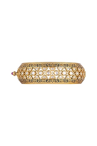 Gold Plated Kundan Kada by Rhmmya