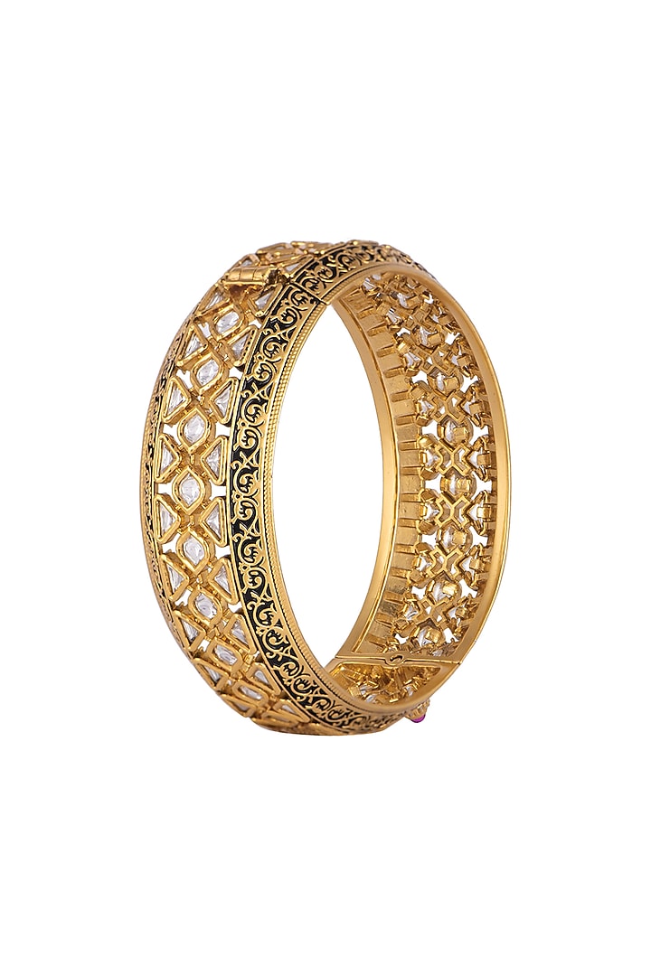 Gold Plated Kundan Kada by Rhmmya at Pernia's Pop Up Shop