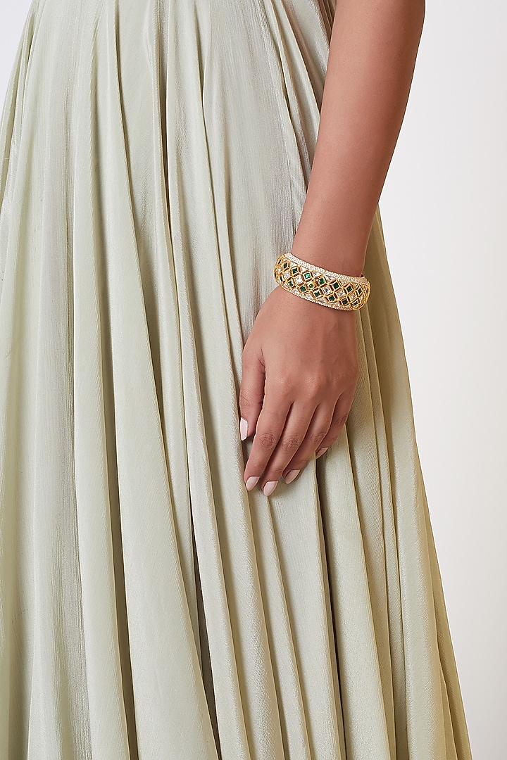 Gold Plated Enamel Work Kada by Rhmmya at Pernia's Pop Up Shop