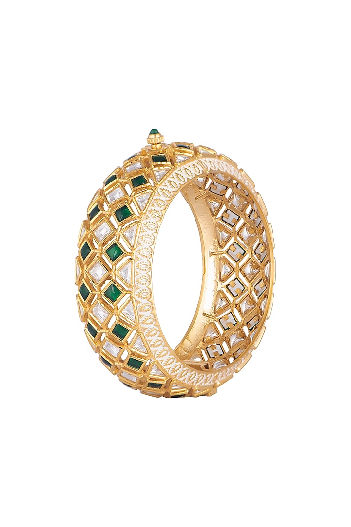 Gold Plated Enamel Work Kada by Rhmmya at Pernia's Pop Up Shop