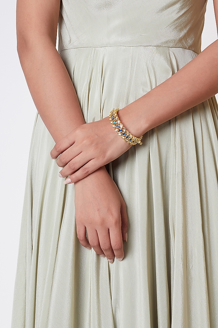 Gold Plated Faux Kundan Kada by Rhmmya at Pernia's Pop Up Shop