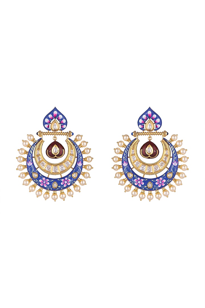 Gold Plated Chandbali Earrings by Rhmmya