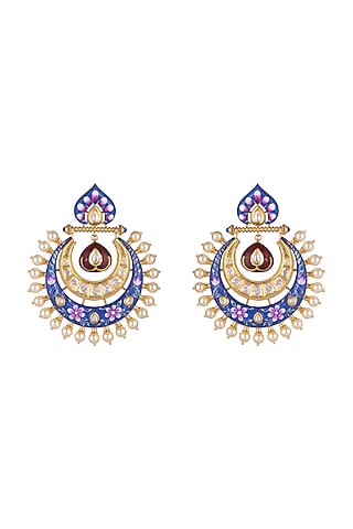 Gold Plated Chandbali Earrings by Rhmmya