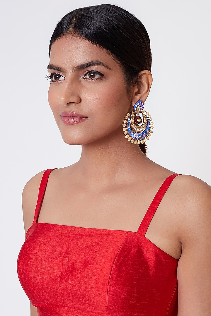 Gold Plated Chandbali Earrings by Rhmmya at Pernia's Pop Up Shop