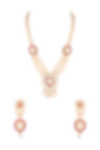 Gold Plated Cubic Zirconia Chain Necklace Set by Rhmmya