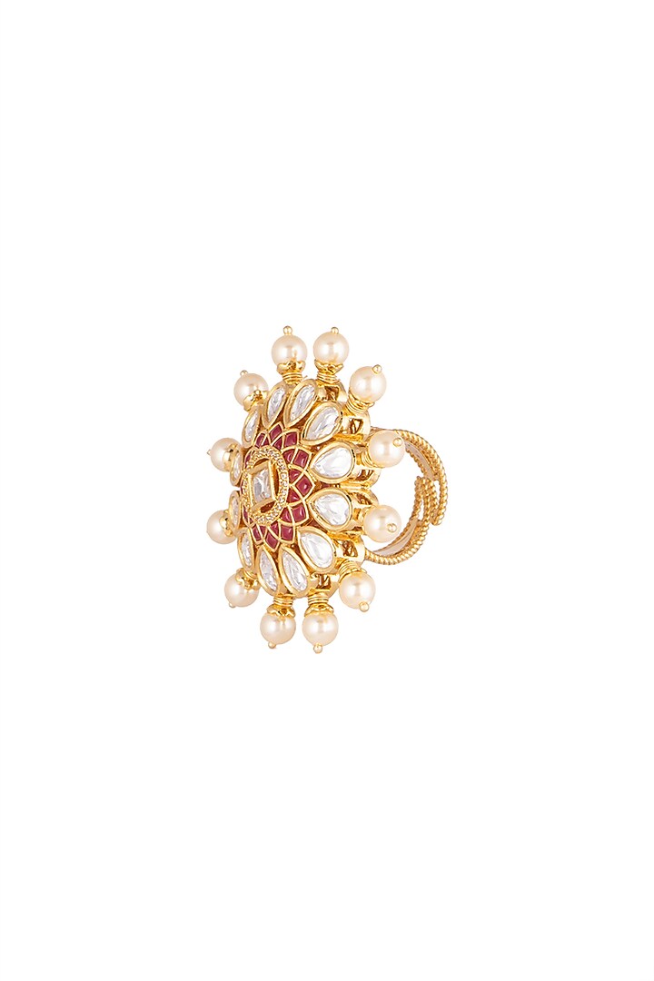 Gold Plated Kundan Ring by Rhmmya at Pernia's Pop Up Shop