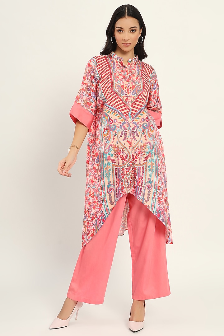 Multi-Colored Cotton Printed Kurta Set by Ruhr India at Pernia's Pop Up Shop