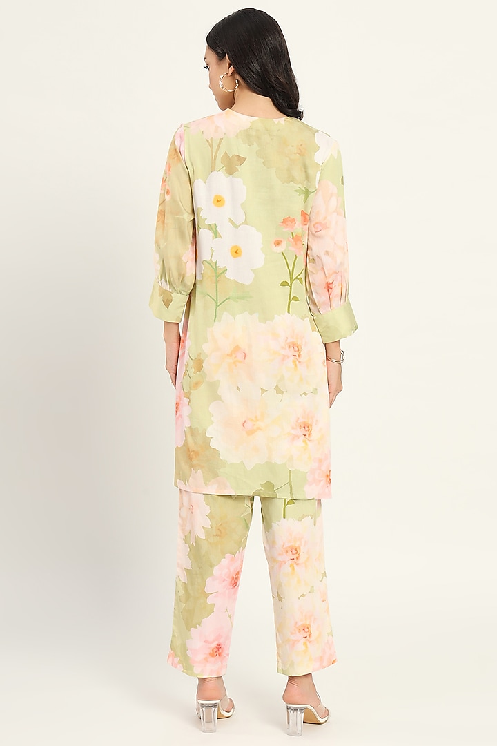 Multi-Colored Cotton Printed A-Line Kurta Set by Ruhr India at Pernia's Pop Up Shop
