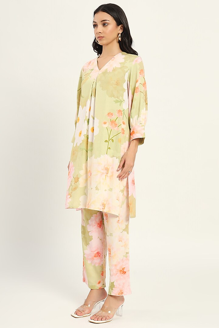 Multi-Colored Cotton Printed A-Line Kurta Set by Ruhr India at Pernia's Pop Up Shop