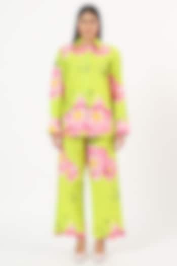Green Cotton Printed Co-Ord Set by Ruhr India at Pernia's Pop Up Shop