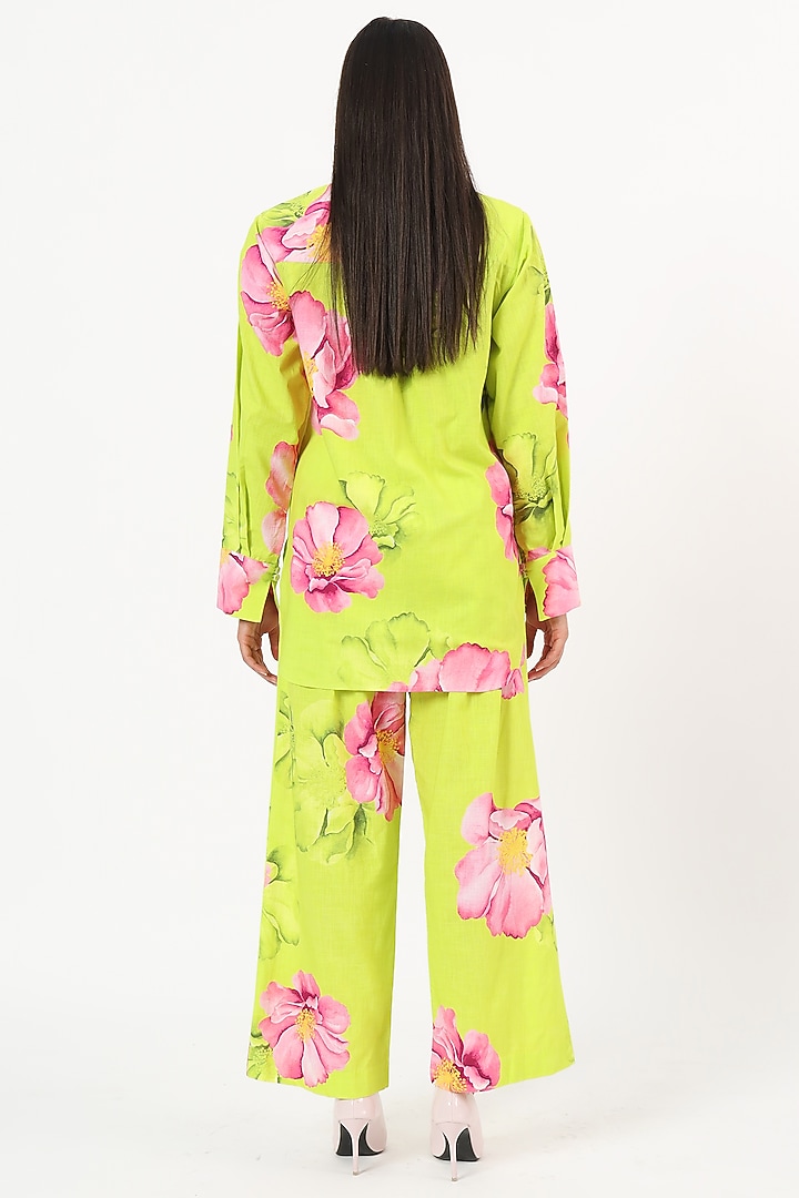 Green Cotton Printed Co-Ord Set by Ruhr India at Pernia's Pop Up Shop