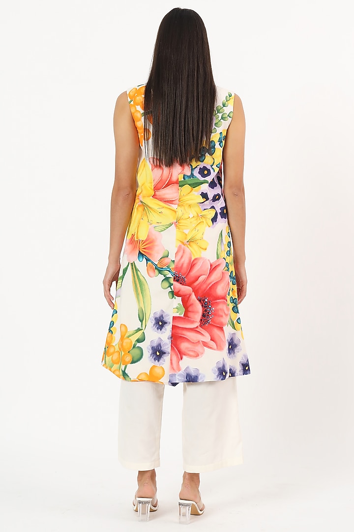 Multi-Colored Cotton Keiko Printed Blazer Summer Dress by Ruhr India at Pernia's Pop Up Shop