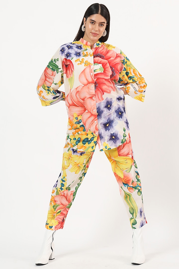 Multi-Colored Cotton Keiko Printed Co-Ord Set by Ruhr India at Pernia's Pop Up Shop