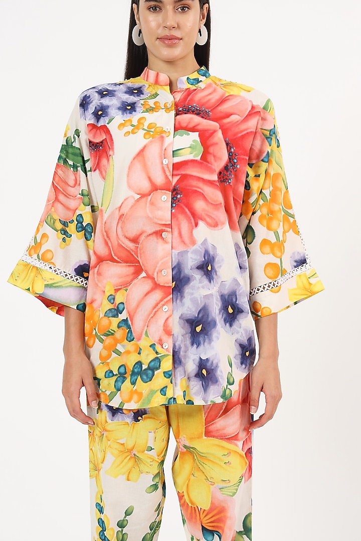 Multi-Colored Cotton Keiko Printed Co-Ord Set by Ruhr India at Pernia's Pop Up Shop