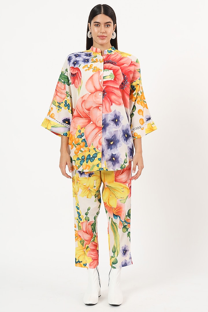 Multi-Colored Cotton Keiko Printed Co-Ord Set by Ruhr India at Pernia's Pop Up Shop