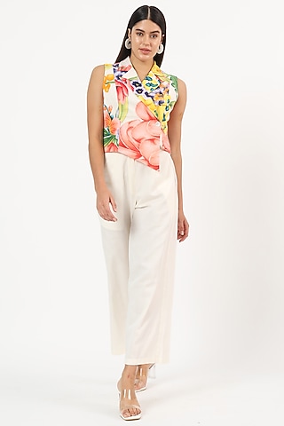 Multi-Colored Cotton Keiko Printed Waistcoat by Ruhr India