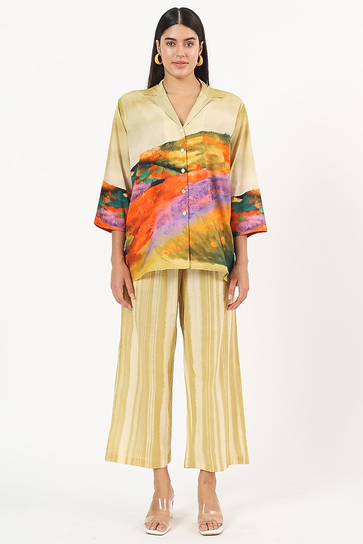 Multi-Colored Cotton Scenery Printed Co-Ord Set by Ruhr India at Pernia's Pop Up Shop