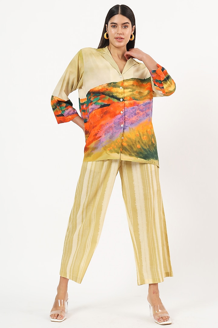 Multi-Colored Cotton Scenery Printed Co-Ord Set by Ruhr India at Pernia's Pop Up Shop