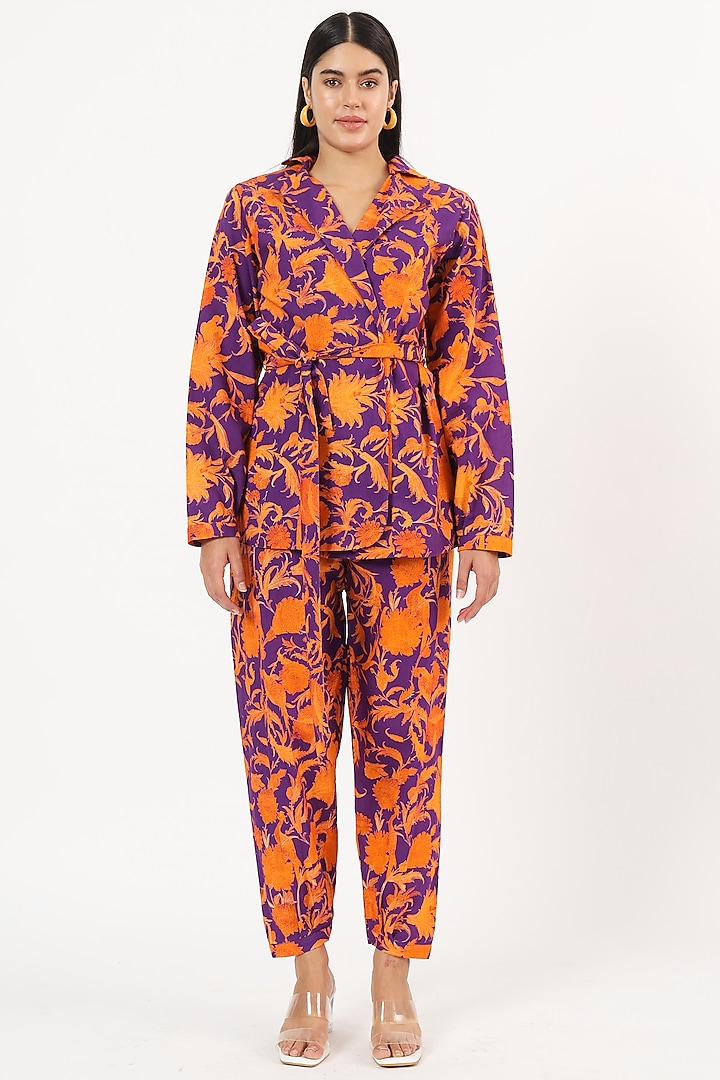 Multi-Colored Cotton Linen Printed Co-Ord Set by RUHR INDIA at Pernia's Pop Up Shop