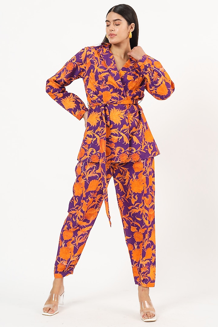 Multi-Colored Cotton Linen Printed Co-Ord Set by RUHR INDIA at Pernia's Pop Up Shop