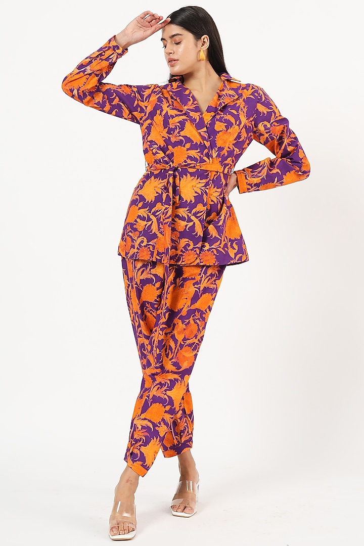 Multi-Colored Cotton Linen Printed Co-Ord Set by RUHR INDIA at Pernia's Pop Up Shop