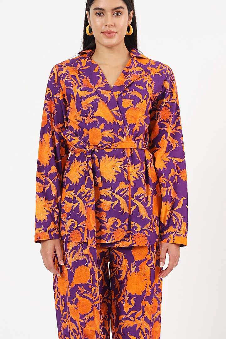 Multi-Colored Cotton Linen Printed Co-Ord Set by RUHR INDIA at Pernia's Pop Up Shop