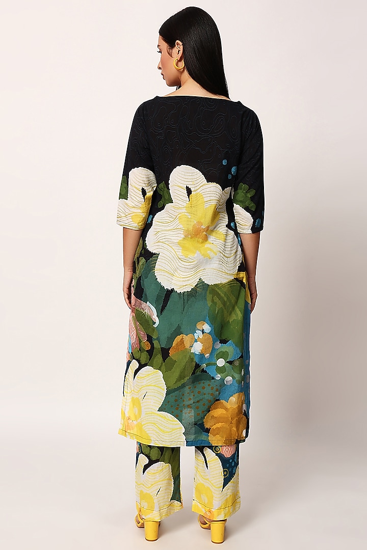 Multi-Colored Cotton Floral Printed Kurta Set by RUHR INDIA at Pernia's Pop Up Shop
