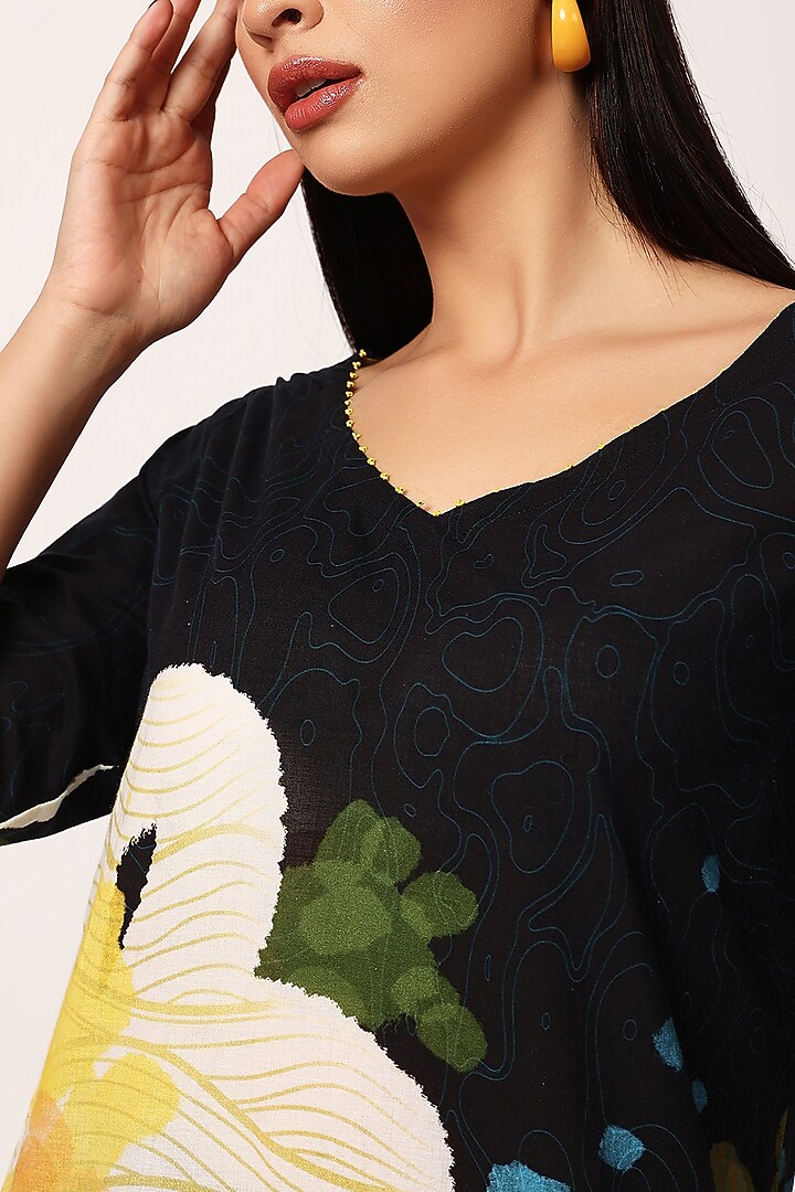 Multi-Colored Cotton Floral Printed Kurta Set by RUHR INDIA at Pernia's Pop Up Shop