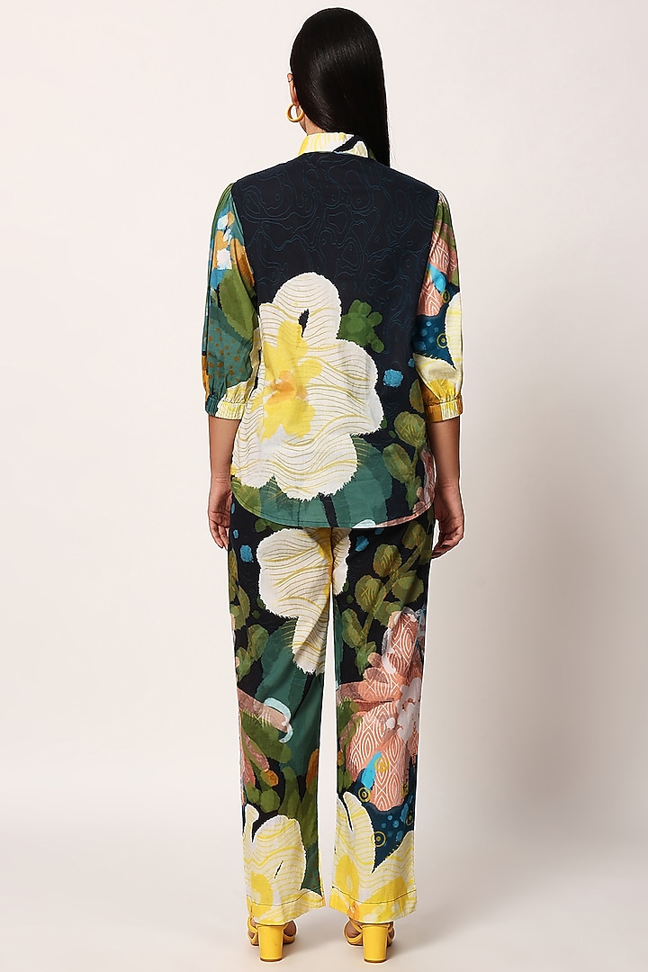 Multi-Colored Cotton Floral Printed Co-Ord Set by RUHR INDIA at Pernia's Pop Up Shop