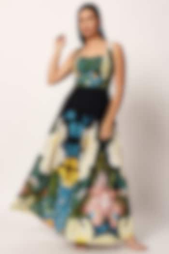 Multi-Colored Cotton Floral Printed A-Line Summer Dress by RUHR INDIA at Pernia's Pop Up Shop