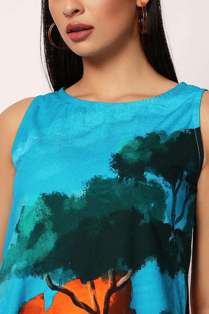 Multi-Colored Cotton Printed A-Line Kurta Set by RUHR INDIA at Pernia's Pop Up Shop