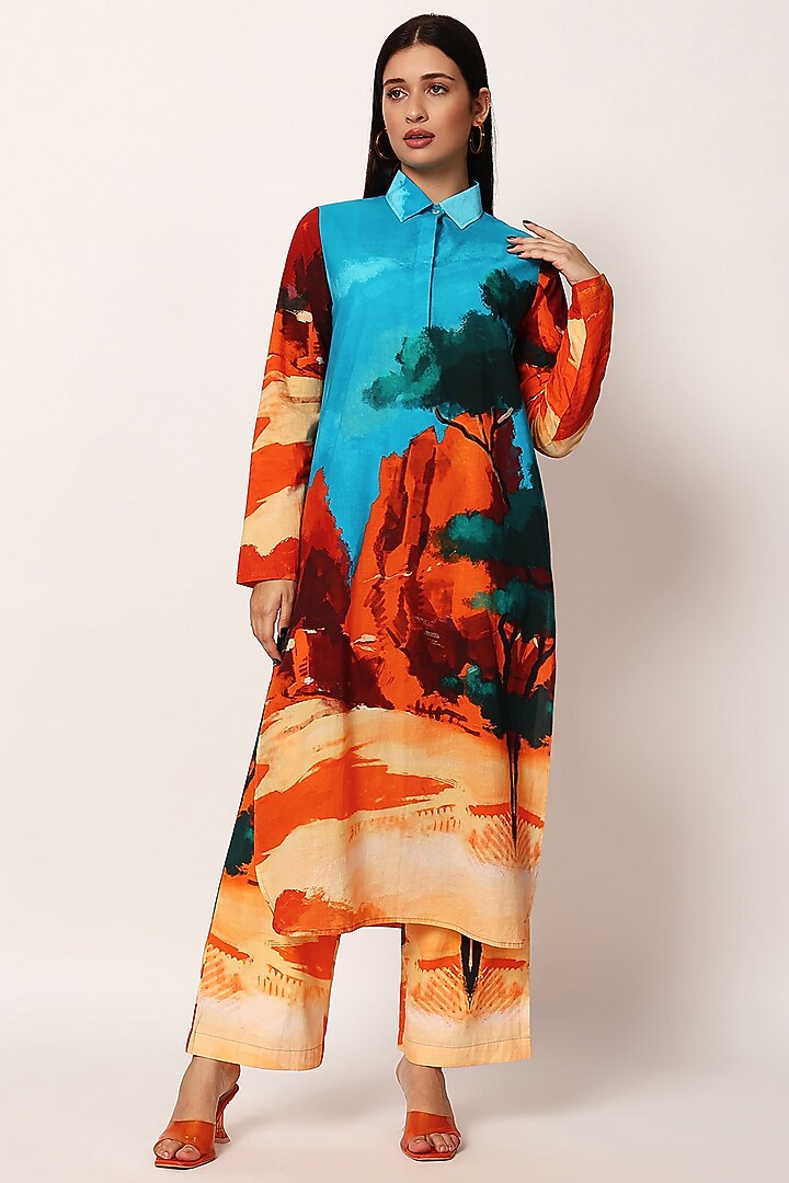 Multi-Colored Cotton Printed Co-Ord Set by RUHR INDIA at Pernia's Pop Up Shop