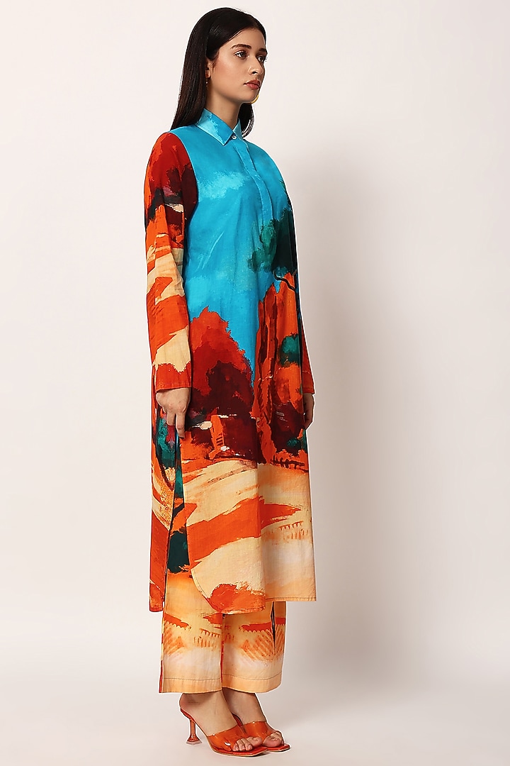 Multi-Colored Cotton Printed Co-Ord Set by RUHR INDIA at Pernia's Pop Up Shop