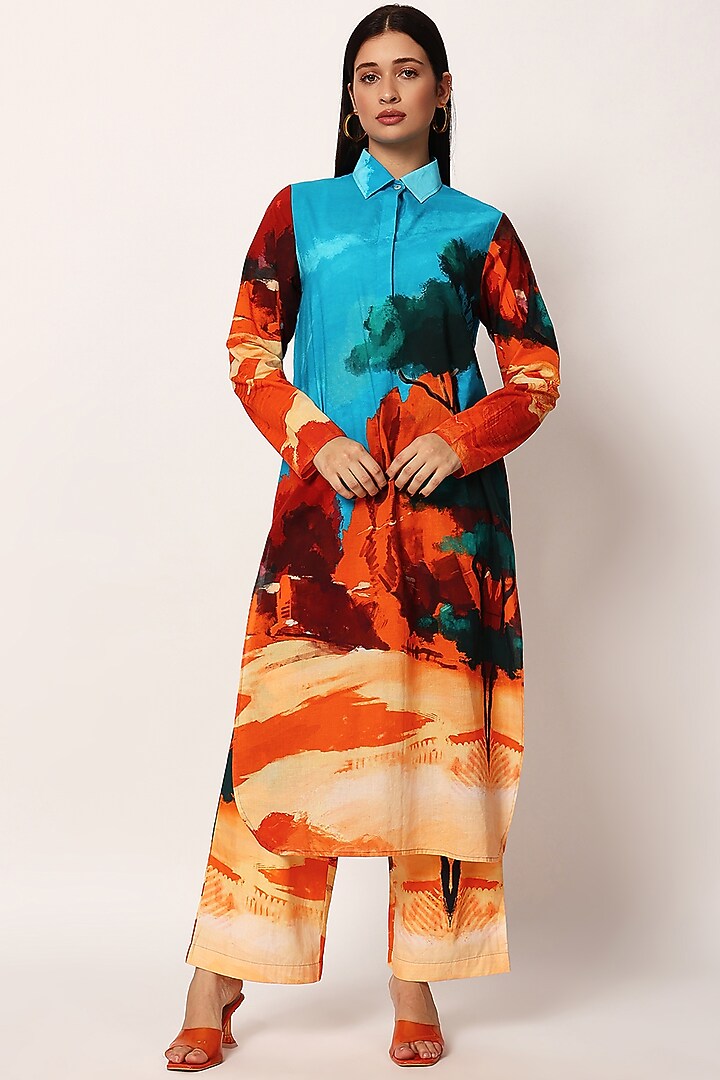 Multi-Colored Cotton Printed Co-Ord Set by RUHR INDIA at Pernia's Pop Up Shop