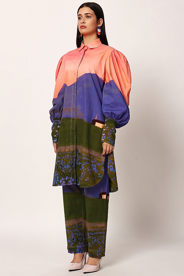 Multi-Colored Cotton Printed Kurta Set by RUHR INDIA at Pernia's Pop Up Shop