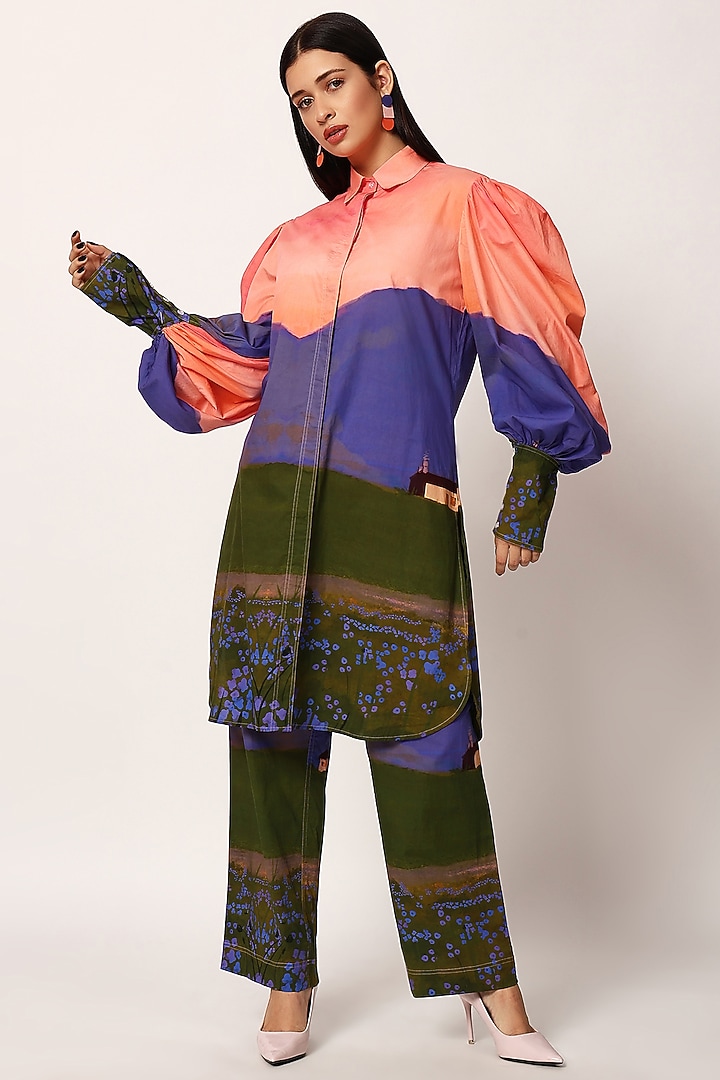 Multi-Colored Cotton Printed Kurta Set by RUHR INDIA at Pernia's Pop Up Shop