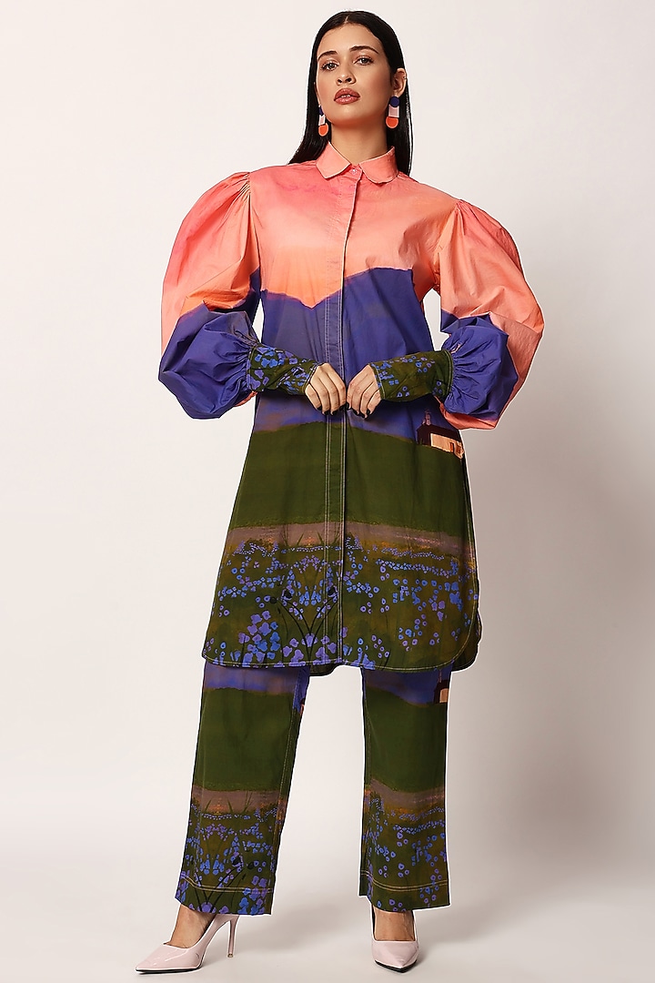 Multi-Colored Cotton Printed Kurta Set by RUHR INDIA at Pernia's Pop Up Shop