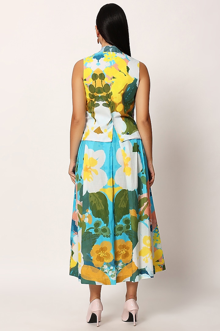 Multi-Colored Cotton Printed Skirt Set by RUHR INDIA at Pernia's Pop Up Shop
