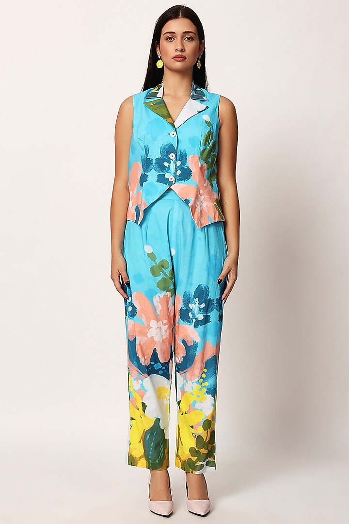 Multi-Colored Cotton Printed Co-Ord Set by RUHR INDIA at Pernia's Pop Up Shop