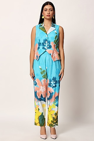 Multi-Colored Cotton Printed Co-Ord Set by RUHR INDIA