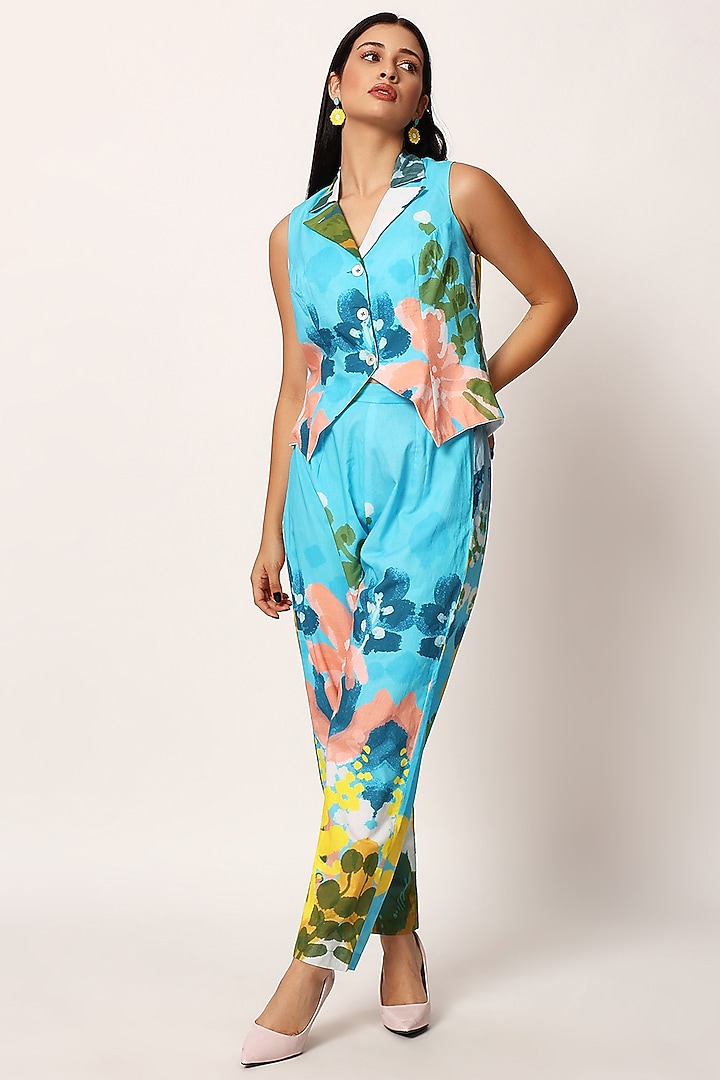 Multi-Colored Cotton Printed Co-Ord Set by RUHR INDIA at Pernia's Pop Up Shop