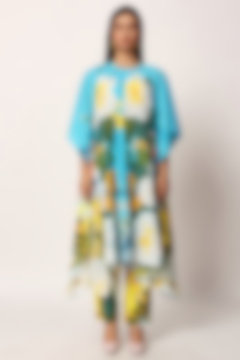 Multi-Colored Cotton Floral Printed A-Line Kurta Set by RUHR INDIA at Pernia's Pop Up Shop