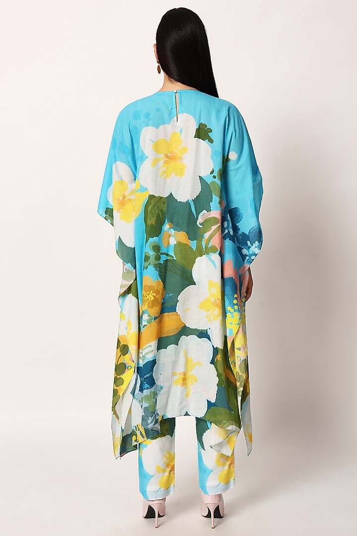 Multi-Colored Cotton Floral Printed A-Line Kurta Set by RUHR INDIA at Pernia's Pop Up Shop
