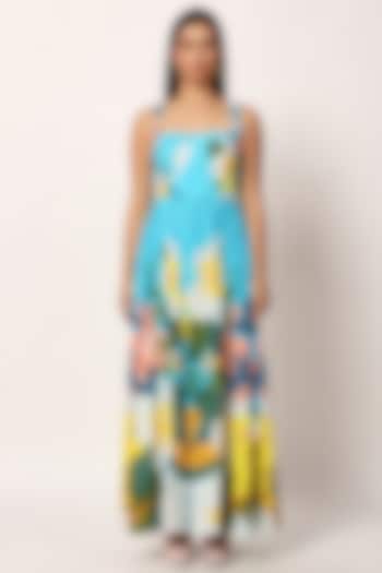 Multi-Colored Cotton Floral Printed A-Line Summer Dress by RUHR INDIA at Pernia's Pop Up Shop