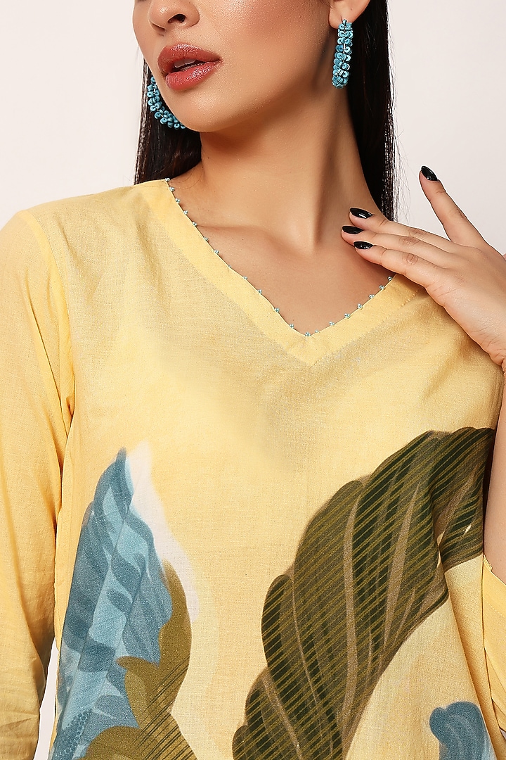 Multi-Colored Cotton Floral Printed A-Line Kurta Set by RUHR INDIA at Pernia's Pop Up Shop
