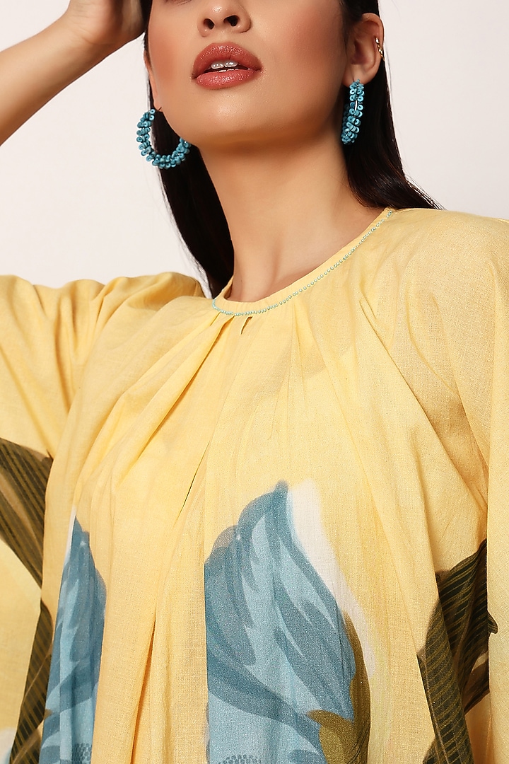Multi-Colored Cotton Floral Printed A-Line Kurta Set by RUHR INDIA at Pernia's Pop Up Shop